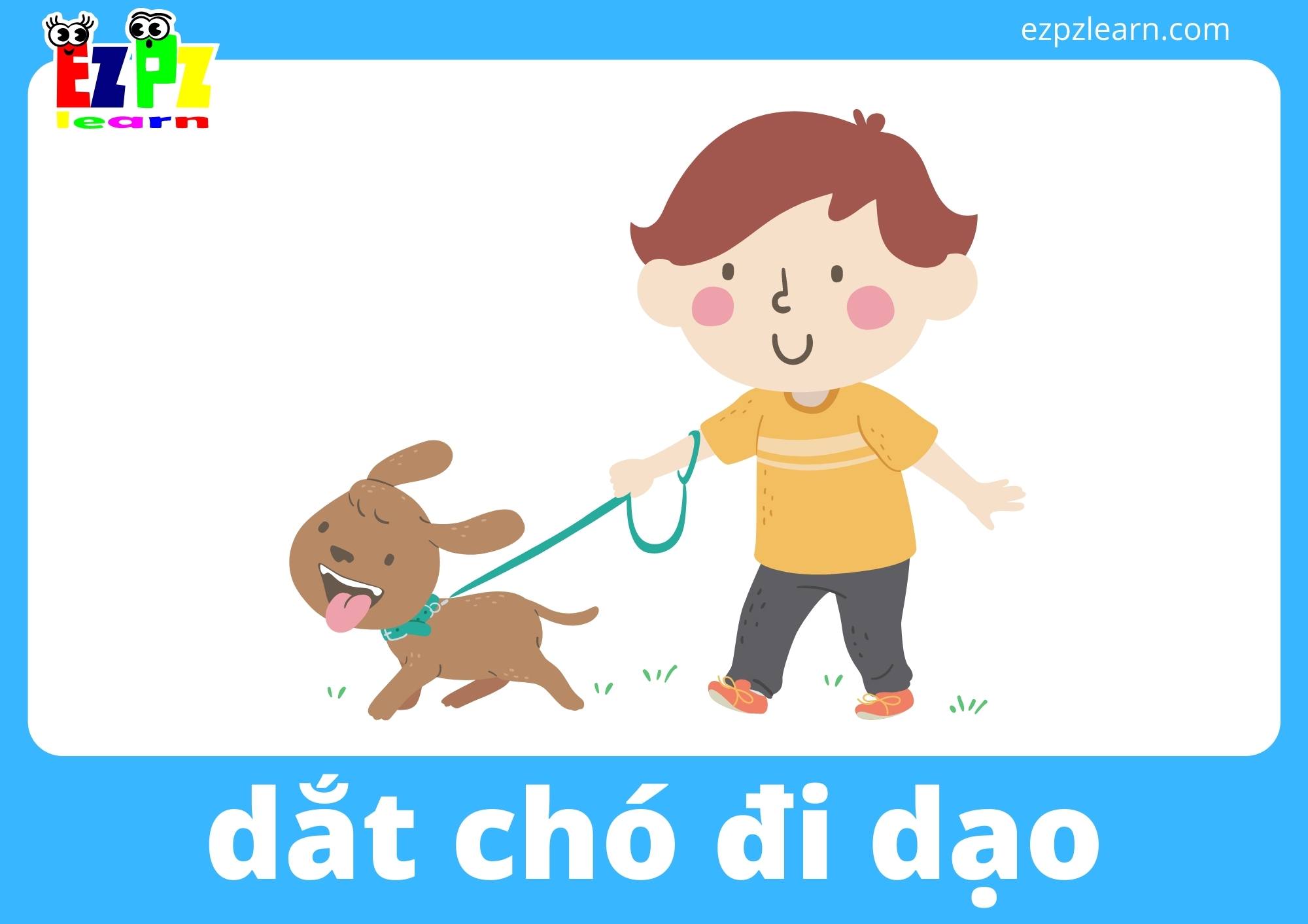 dắt chó đi dạo